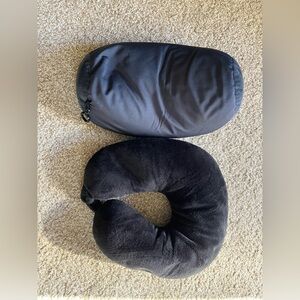 Brookstone Black Travel Pillow and Case